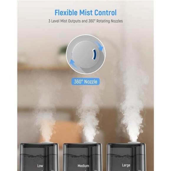 4.5L Top Fill Air Humidifier Warm and Cool Mist Large Room for home - Picture 6 of 8